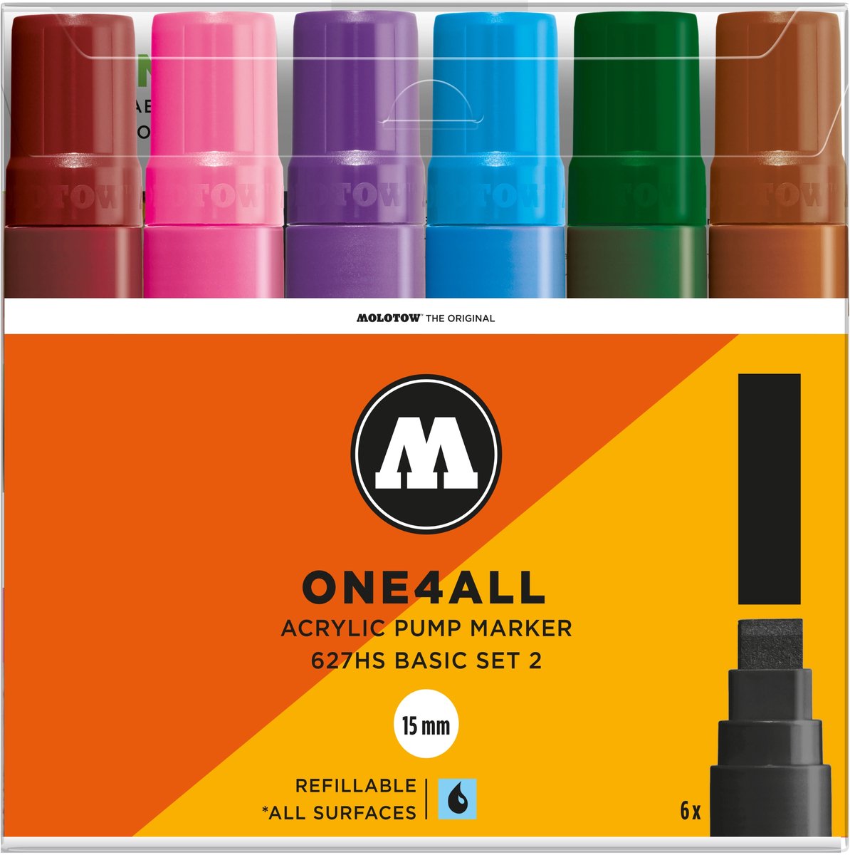 Molotow ONE4ALL 15mm Marker Basic Set 2 (6x)