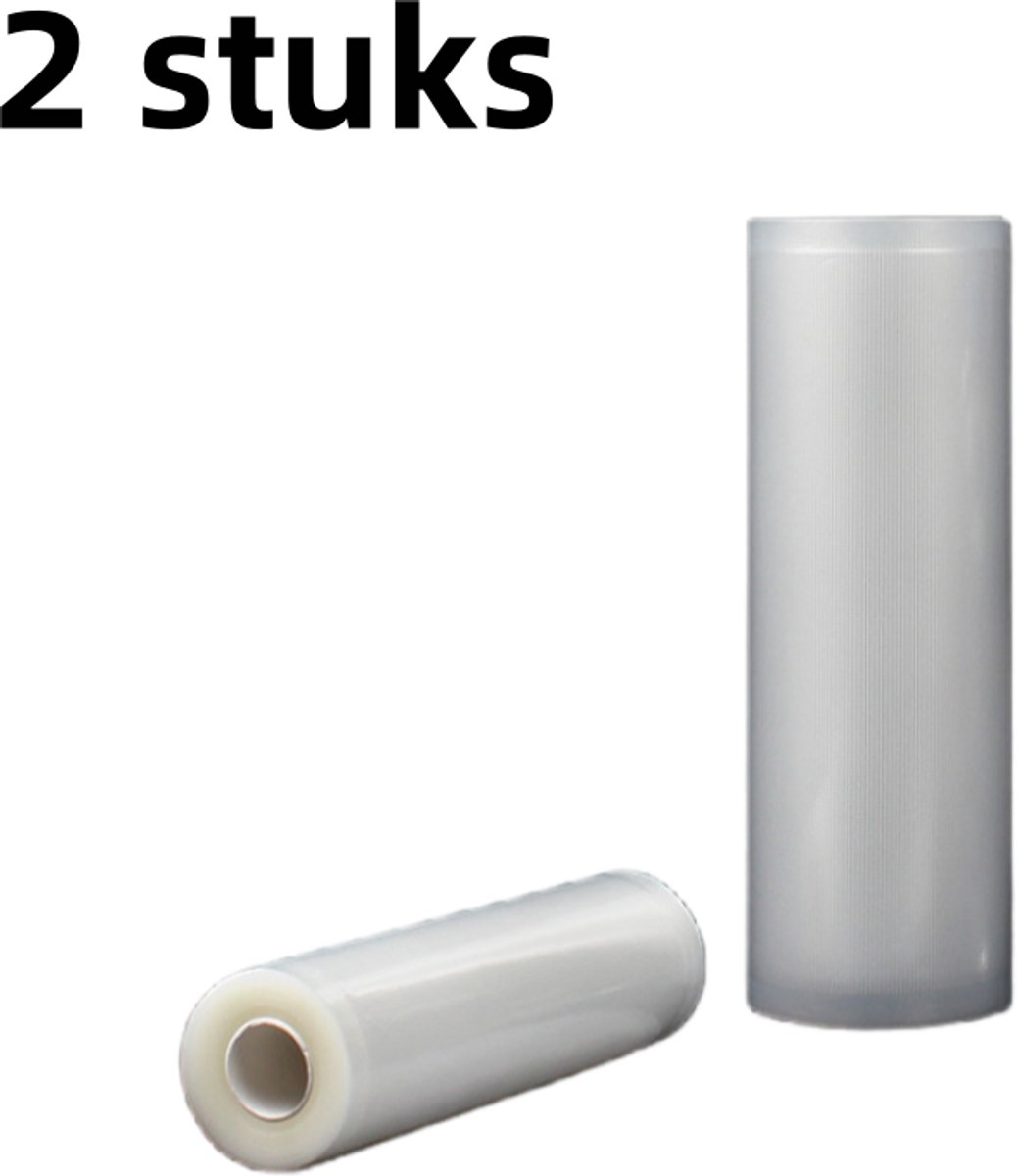 2-delige vacuümzak voor voedsel (20 cm + 25 cm) vacuümrol - geschikt voor opslag en sous-vide koken - wit