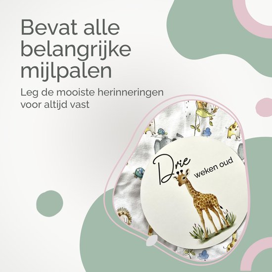 Rose & Ollie Mijlpaalkaarten baby - Safari- babyshower - kraamcadeau van Rose & Ollie — afbeelding 3