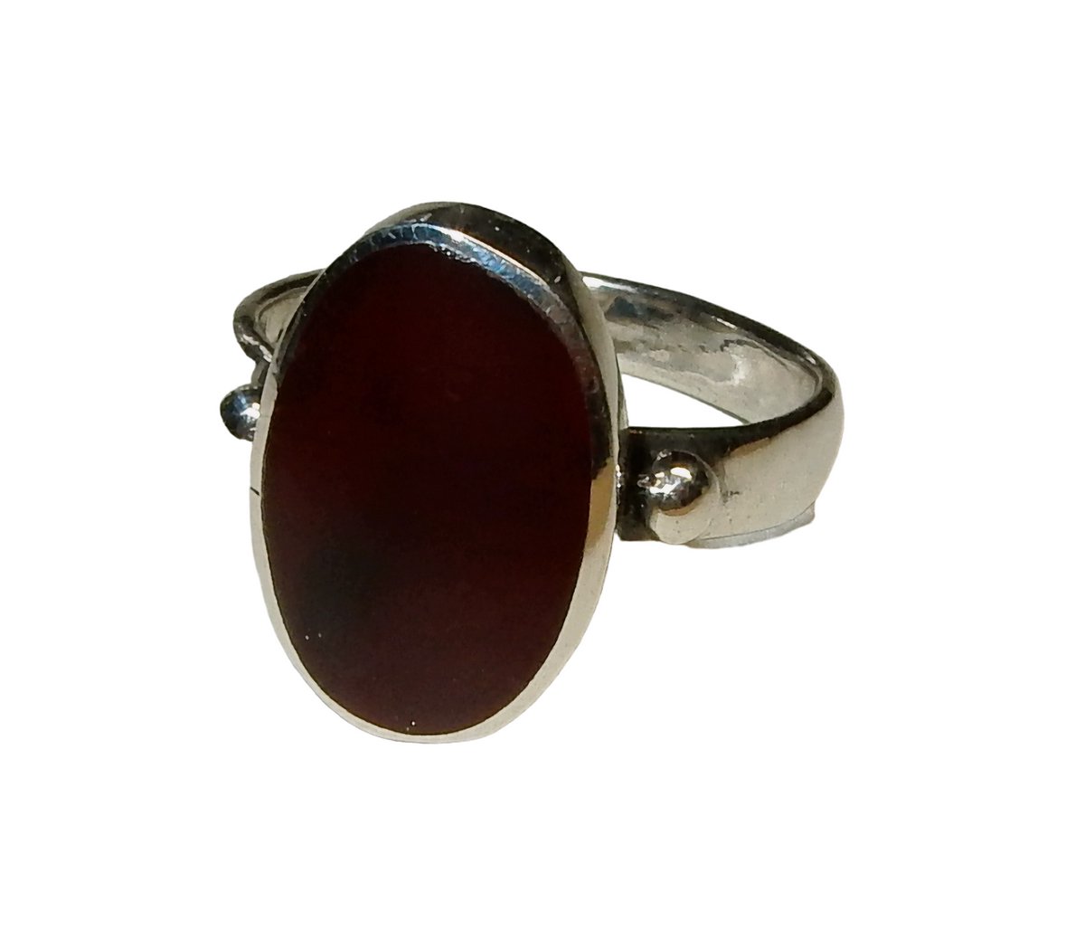 Zilveren Carneool Ring Mt. 18