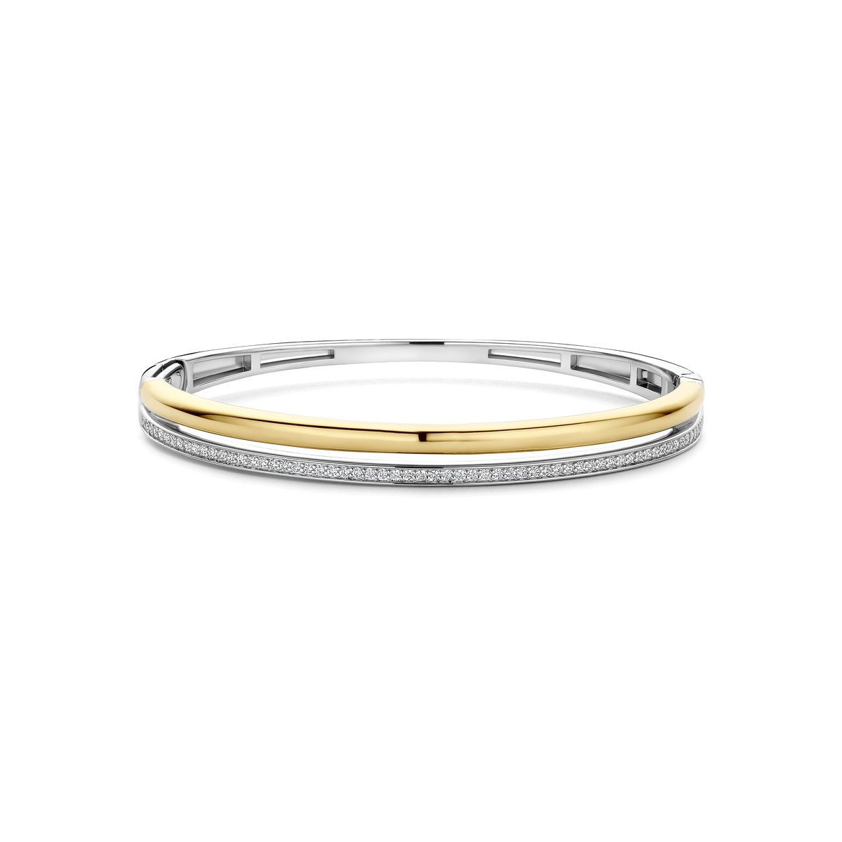 TI SENTO Dames Armband - 925 zilver - Zirkonia met geel verguld - Maat S - 23086ZY