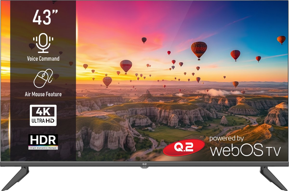 Q.2 43 inch Smart TV 4K UHD met Randloos Ontwerp - Q.2 - €289,95