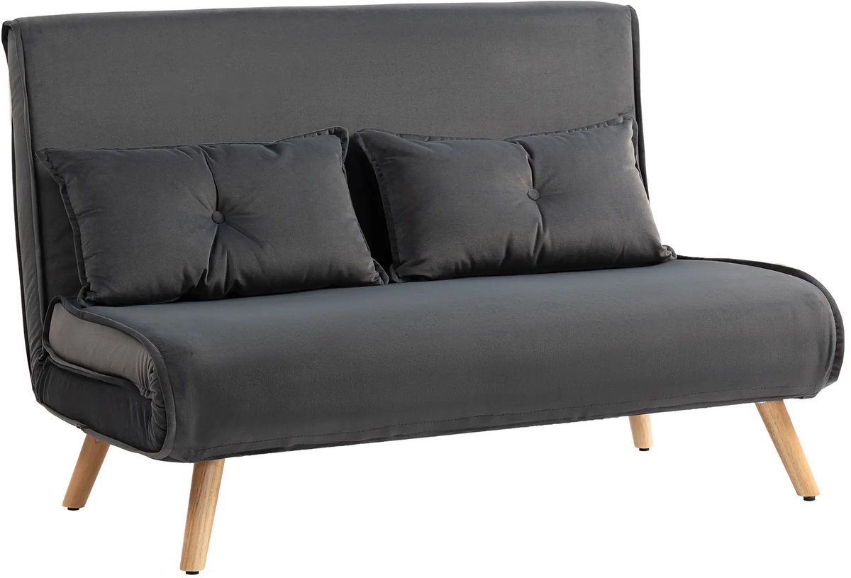 Slaapbank - Uitklapbaar - Slaapstoel - Logeerbed - Zetelbed - Slaapfauteuil - Vouwbed - 2 persoons - Zeer comfortabel - Donkergrijs