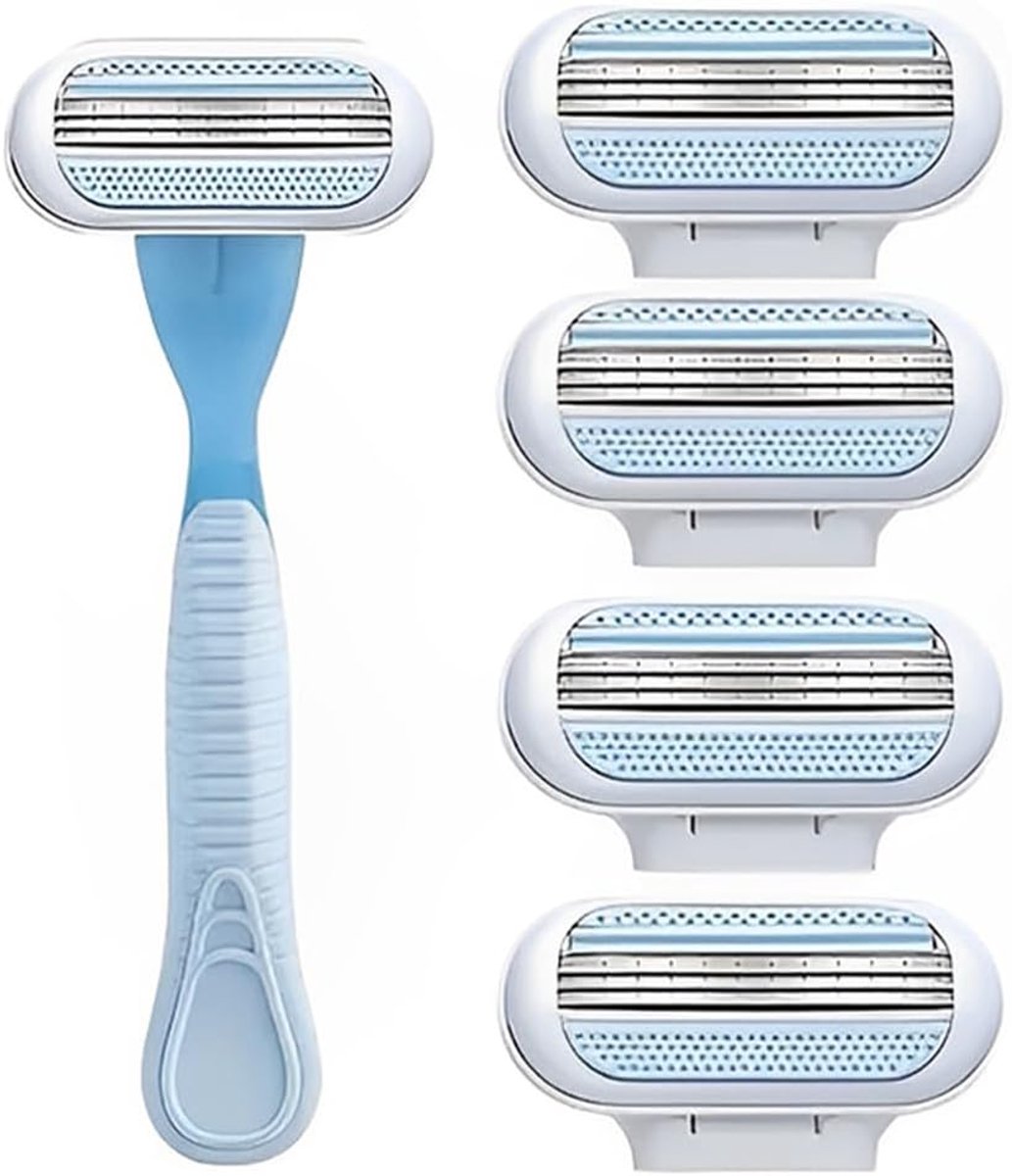 Het scheermes voor vrouwen wordt geleverd met 4 vervangende mesjes, inclusief het handvat. Het is een ideale keuze voor intieme scheermessen en bikinilijnscheermessen voor vrouwen, en helpt de huid te beschermen tegen irritatie.