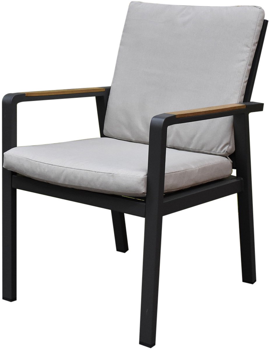 Lola dining tuinstoel aluminium antraciet - soft grey