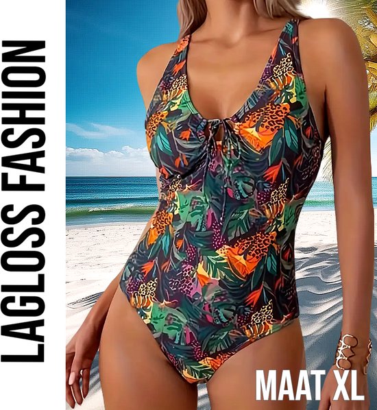 Maillot de bain LaGloss® imprimé jungle – Maillot de bain une pièce flatteur et élégant – Taille XL