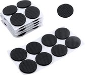 Patins antidérapants pour meubles - Lot de 24 - Patins en caoutchouc autocollants - Protection des Sols et des Meubles - Ronds - Protections autocollantes pour pieds de chaise - Pour chaises, canapés, tables, appareils électriques - Zwart
