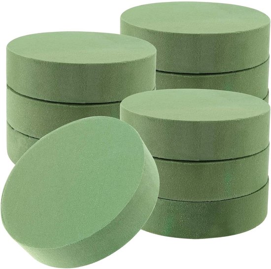 Foto: Brenzoos 10 pack bloemenschuimblokken voor bruiloft decoratie en diy craft rond cilinder schuim steekschuim voor bloemen en bloemstukken groen 65 inch