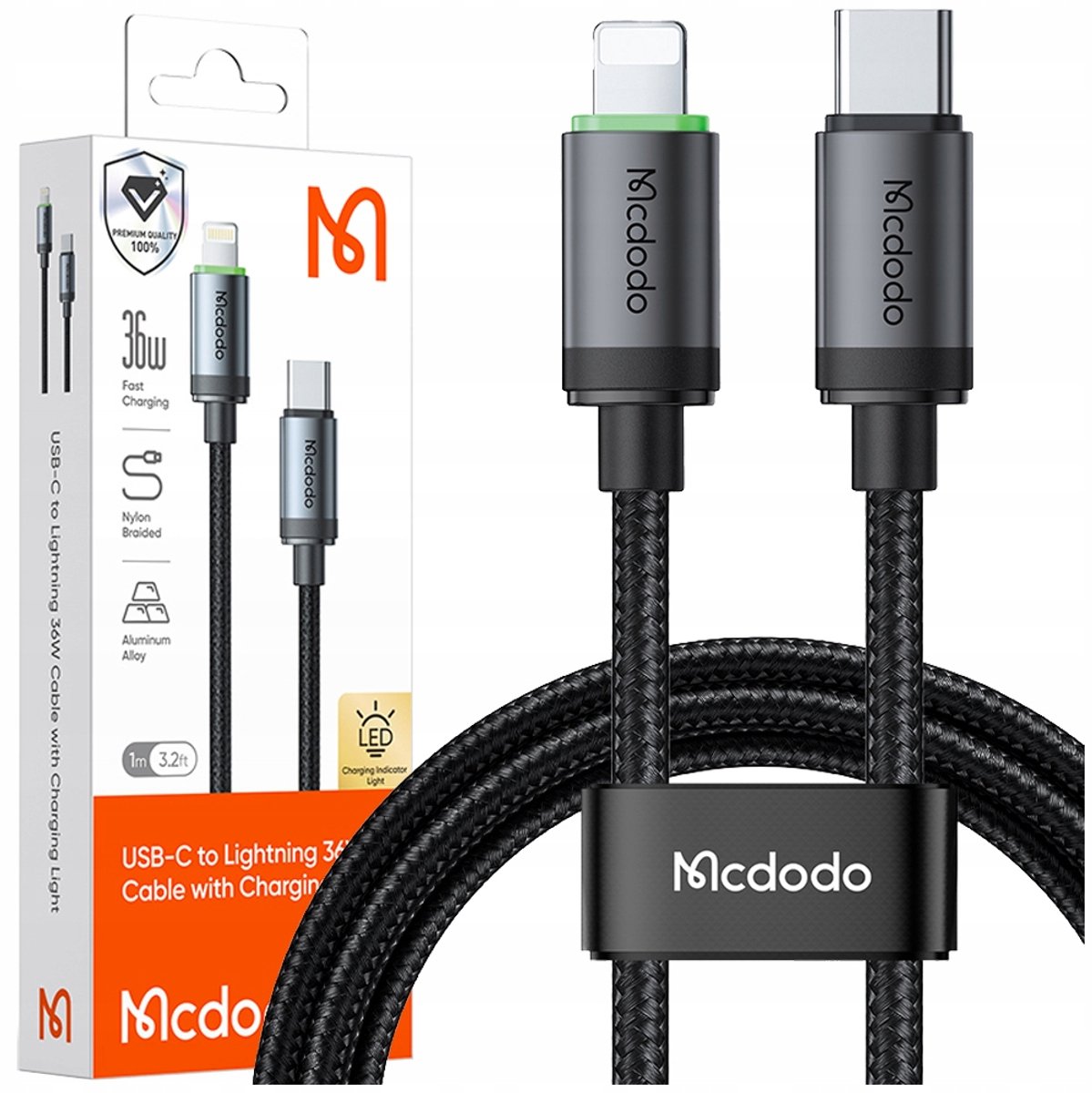 Mcdodo Oplader Usb-C Lightning Snel Opladen Kabel Voor Iphone 3M Geleid