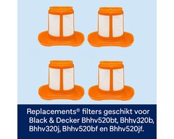 Replacements® filters geschikt voor Black & Decker Bhhv520bt, Bhhv520bfp, Bhhv320b, Bhhv320j, Bhhv520bf en Bhhv520jf