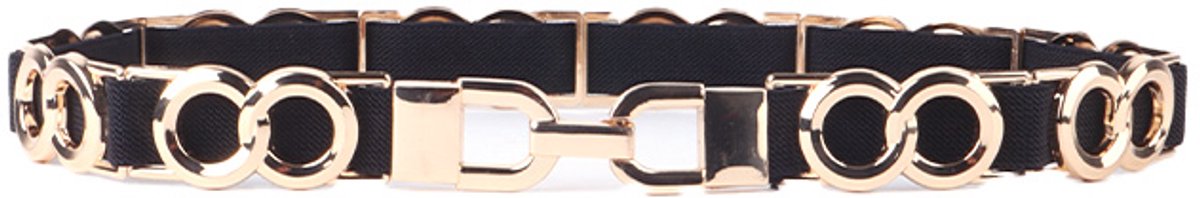 Giuliano Elastische Riem - made in Italy - Dames - Elastische Tailleriem - Zwart