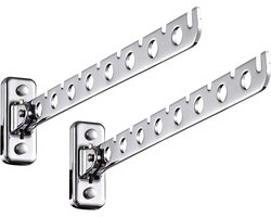 Aan de Muur Bevestigd Kledingrek - Set van 2 - Droogrek - RVS - Opvouwbaar - Ruimtebesparend - voor Balkon, Wasserij, Badkamer, Patio - 30*3.5*8.2CM - Zilver
