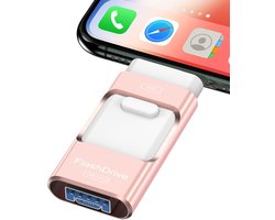 JeiibrZui 128GB USB C-Geheugenstick - 4-in-1 OTG Android 360° Draaibare Aansluiting - Voor Android PC