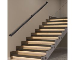 Trapleuning voor trap 200 cm Antislip Trapleuningen voor binnentrappen Zwart