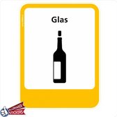 Glas afval pictogram sticker.