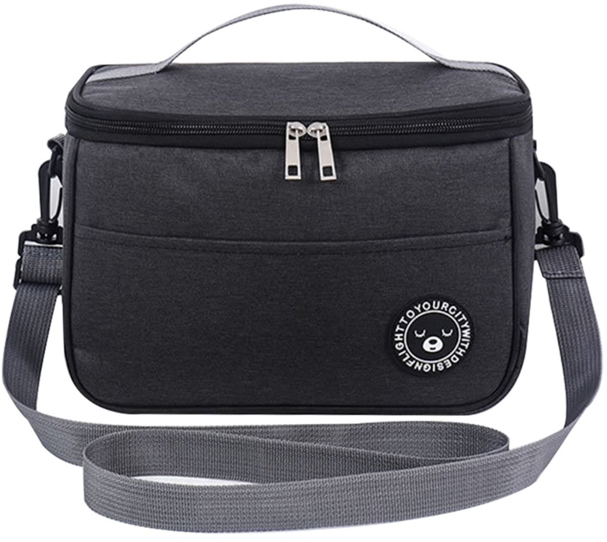EXCITAT Lunchtas - Bento Bag - Draagbaar - Waterdicht - Geschikt voor reizen en picknicks - Zwart
