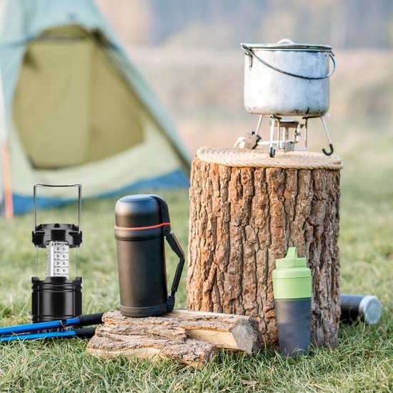 SMH LINE® Camping Lamp - 2 Stuks - Kampeerlamp - Incl. Batterijen - Noodlamp - LED - lantaarn - Kampeerlamp - Tentlamp - Zwart van Merkloos — afbeelding 5