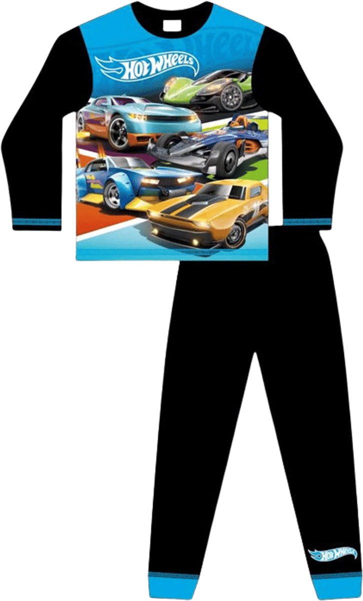 Hot Wheels - Pyjama - Maat 134/140 - Zwart - Jongenspyjama