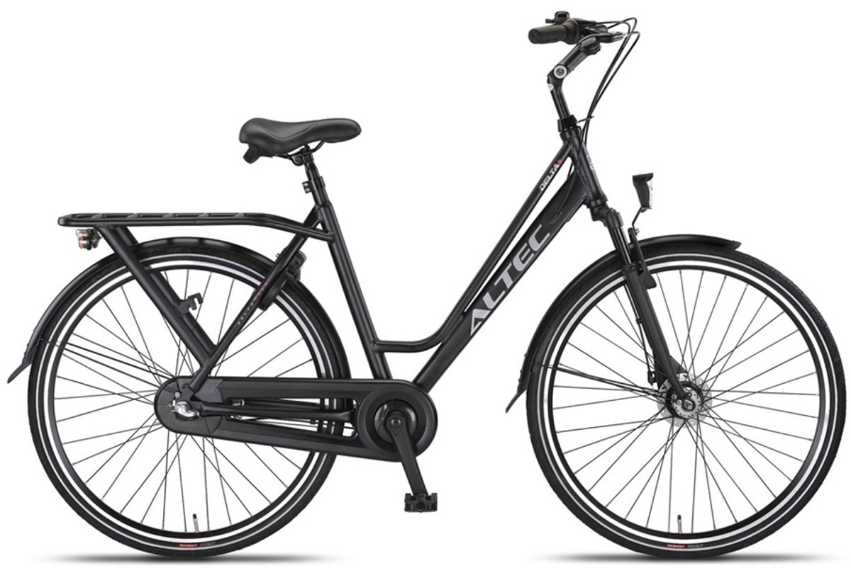 Altec Damesfiets Delta Plus 28 Inch 56 cm Dames 3V Rollerbrake Matzwart