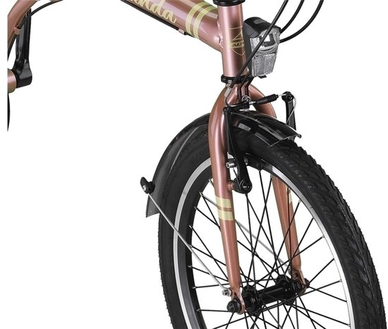 Altec Vouwfiets Cunda 20 Inch 27 cm Unisex 3V V-Brakes Zalmroze van Altec — afbeelding 3