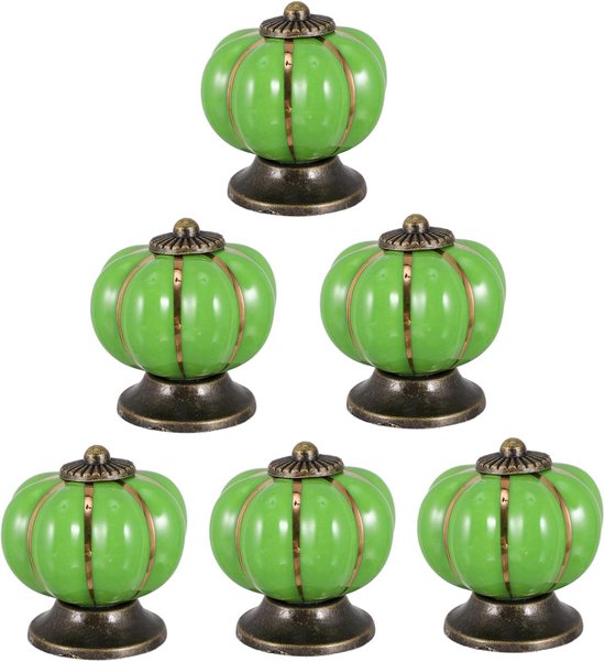 Kastknop Porselein Wit Groen Craquele - Goed in Stijl Kastknoppen en Kapstokhaken