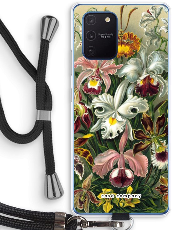 Case Company® - Coque Samsung Galaxy Note 10 Lite avec cordon - Haeckel Orchidae - Coque de téléphone avec cordon Zwart - Protection sur tous les côtés et sur le bord de l'écran