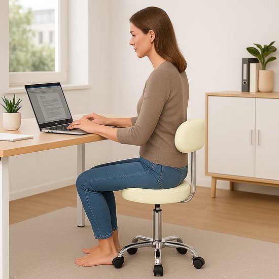 Zitkruk met innovatieve zitting, ergonomische kruk, 3-in-1, bureaukruk