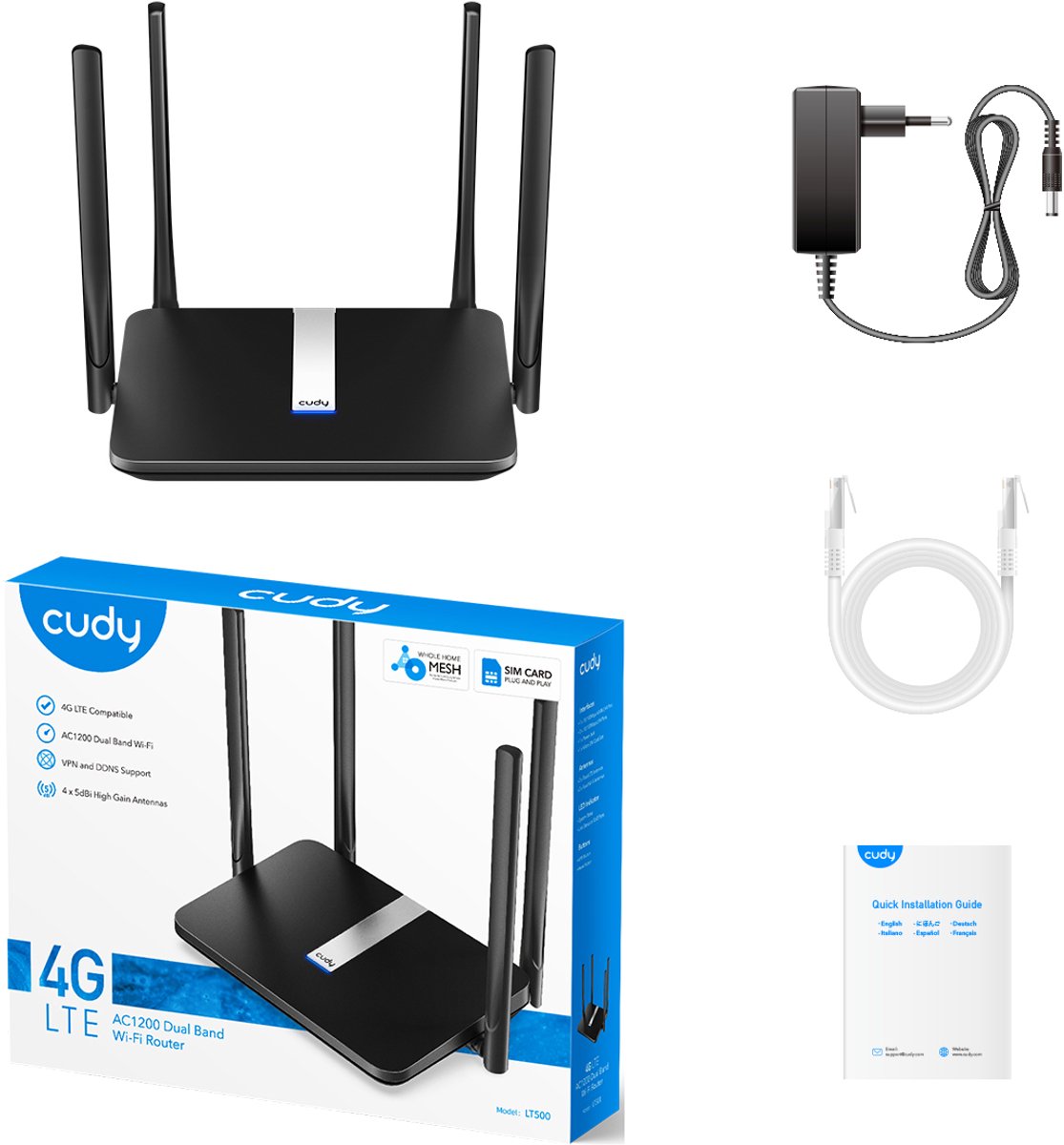 Cudy AC1200 Wi-Fi Mesh 4G LTE Cat4 Router thumbnail 2