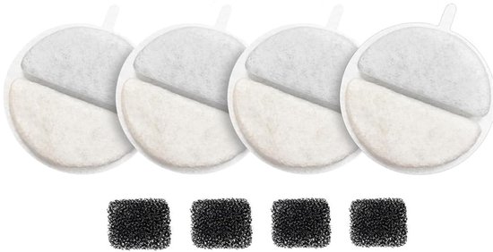 Lot De 8 Filtres De Rechange Triple Effet Pour Fontaine à Eau Chat – Charbon Actif + Résine, Compatible Fontaine 43717