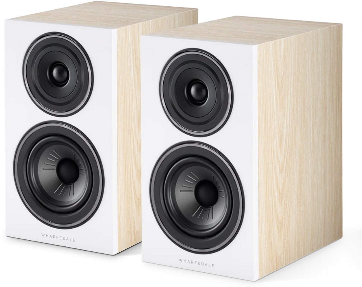Wharfedale Diamond 12.2 Boekenplank Speakers – Stereo Hifi Set – Compact Formaat – 2-weg Luidsprekers – Passieve Speakers – Licht Eiken