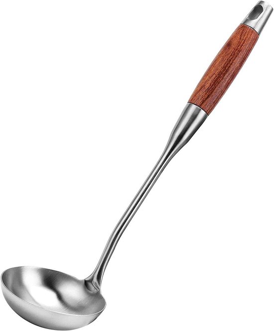 2 stuks schuimspaan en soeplepel van roestvrij staal, 20 cm pollepel