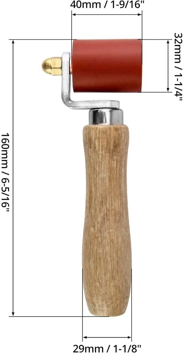 TOVBMUP Drukrol - Hittebestendig - Hard rubber - Naadrol - Handmatige drukrol - Daklasapparaat - Rood van Tovbmup — afbeelding 3