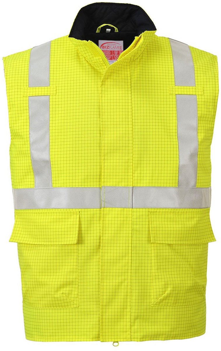 Portwest Bizflame Regen Hi-Vis Antistatische FR Bodywarmer S776 - Geel - XL