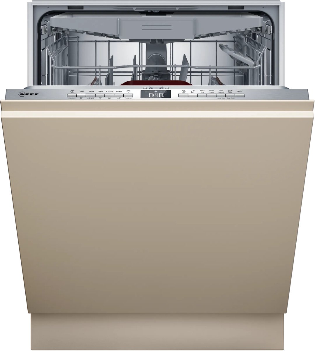 Neff S155EVX04E - Inbouwvaatwasser - Volledig ingebouwd - 14 couverts - B label - 44 dB - Knoppen - RVS - Home connect - Bestekmand