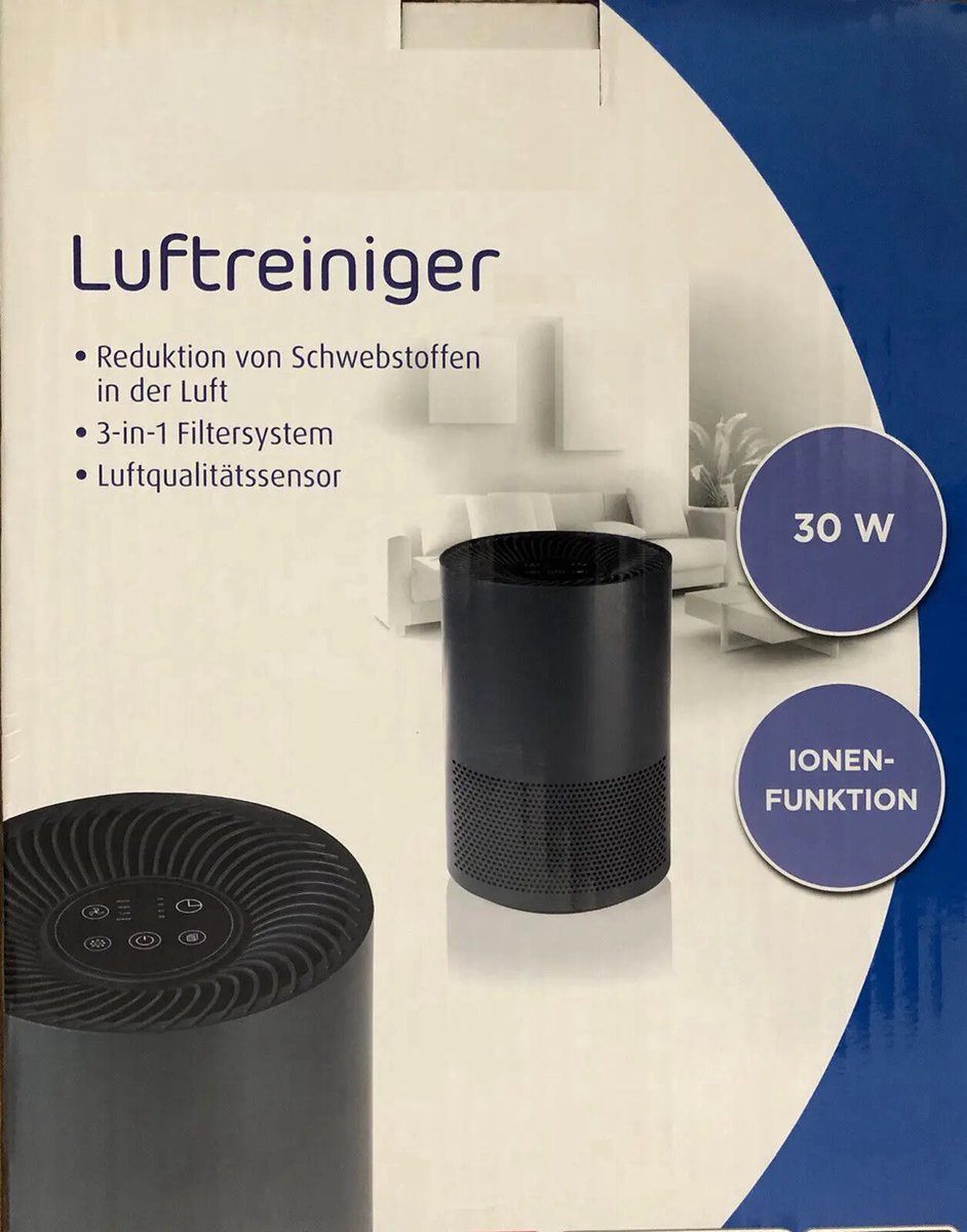 Luchtreiniger Luchtverfrisser EPA-filter Actieve koolstoffilter 30W Ionenfunctie.