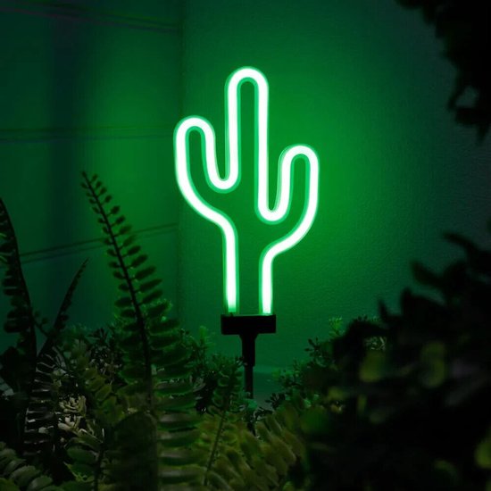 Neon cactus paallamp op zonne-energie decoratie
