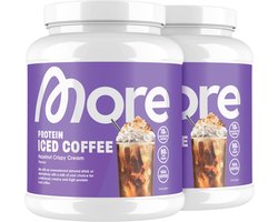 MORE NUTRITION Protein Iced Coffee Proteine Poeder, Hazelnut Crispy Cream, 2 x 500 g, 40 Porties - Eiwitshake met Lactase en Koffie, Eiwitshake