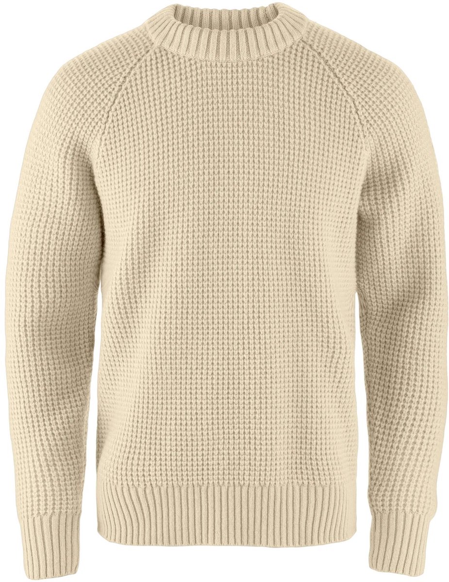 Fjallraven Ovik Waffle Knit Men Trui Heren Light Beige