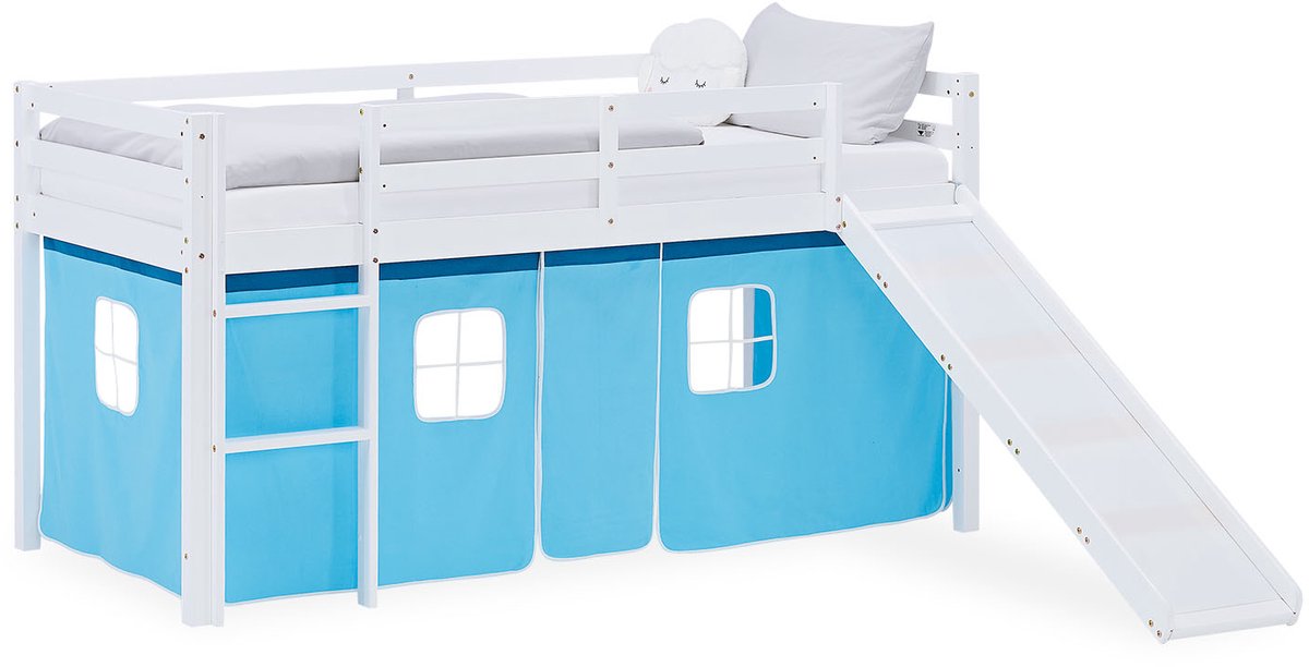 Homestyle4u Hoogslaper - 90x200 cm - Blauw - met glijbaan