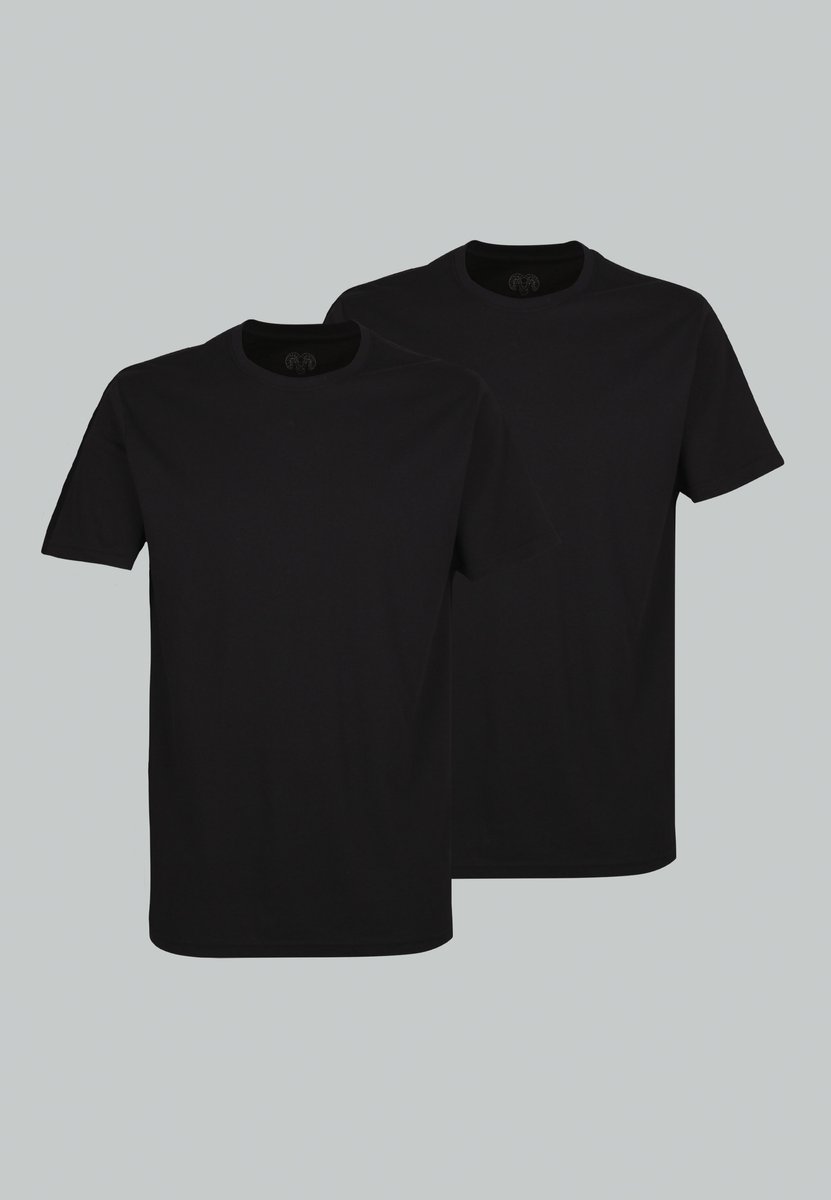 CECEBA Maverick American T-shirt - 2-pack - ronde hals - Zwart