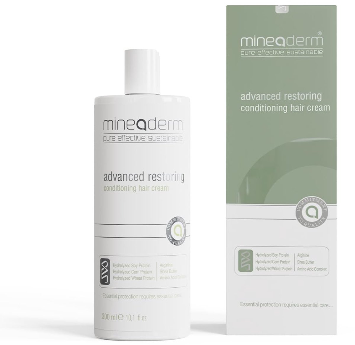 Mineaderm Advanced Restoring Conditioning Hair Cream – Restorative hair treatment with protein complex, shea butter & almond oil – For damaged, dry & lifeless hair – 300 ml