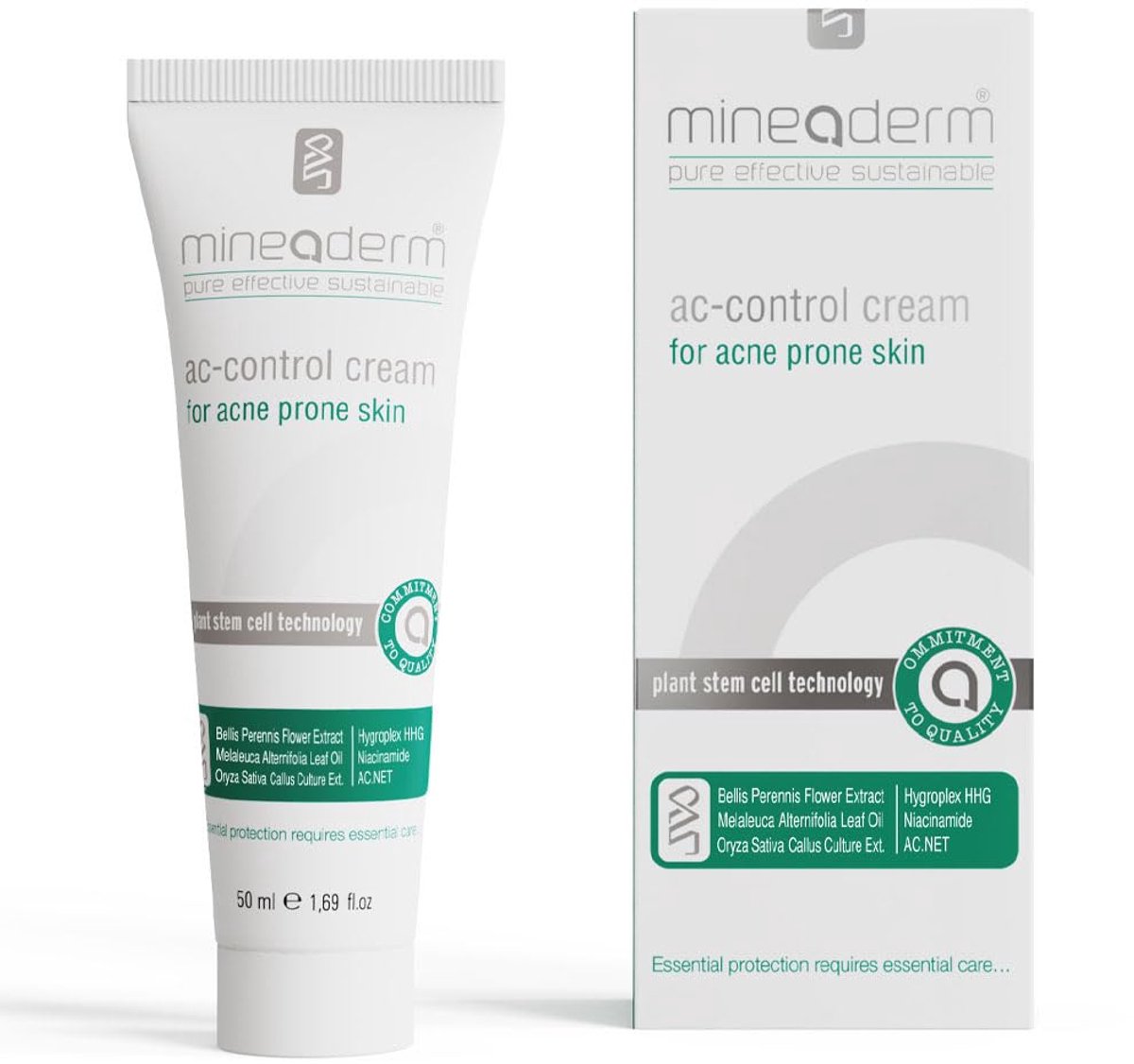 Mineaderm Advanced Acne Spot Treatment Cream with Regenistem Red Rice, Tea Tree Oil and Multivitamin Complex | Reduces acne and oil | Moisturizing, soothing formula for sensitive