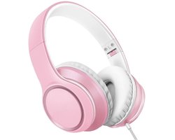 QPFO® Bedrade over-ear hoofdtelefoon met microfoon - lichtgewicht en opvouwbaar - 1.45m knoopvrije kabel met 3.5mm plug