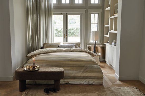 Beddinghouse Elie dekbedovertrek - Tweepersoons - 200 x 200/220 cm - Naturel van Merkloos — afbeelding 4