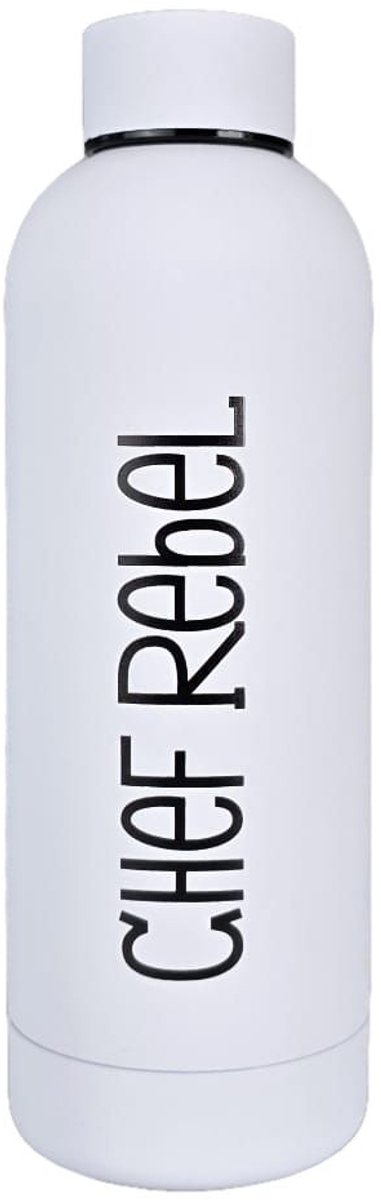 Chef Rebel® – Thermosfles – Drinkfles – Waterfles – Wit – 500 ml – Gripcoating – Warme & koude dranken – Lekvrij – Koffiebeker – Theebeker