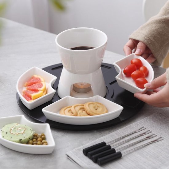 Swissmar Käsefondue Set 9-tlg. Keramik weiss Fondue Topf 23 cm für 6 Personen kaufen bei