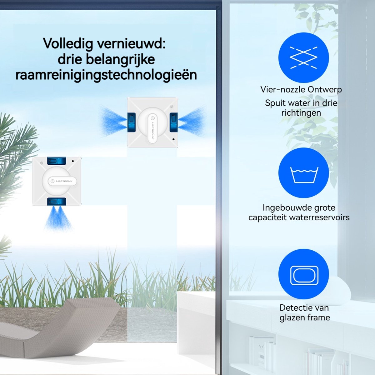 LIECTROUX YW509 - Nieuwe Ramenreinigingsrobot thumbnail 5
