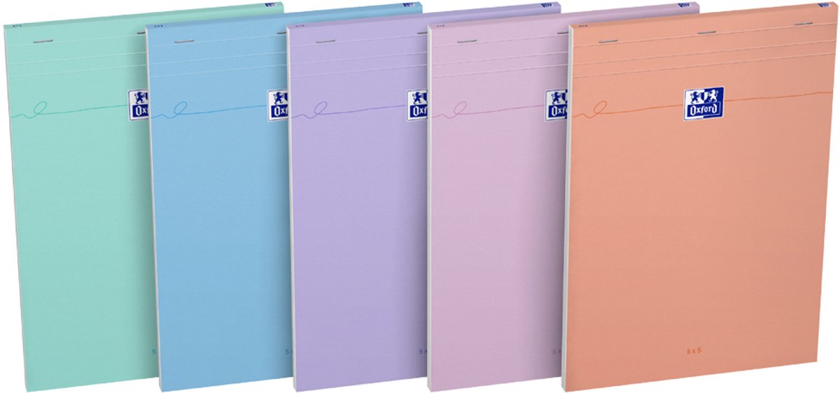Oxford Smart notitieblok A4, pastelkleuren, 80 g/m²