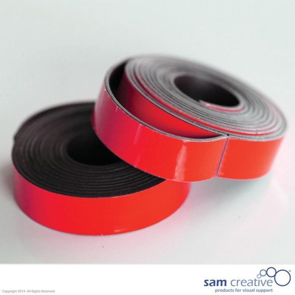 Sam Creative Magneetband 10mm - Whiteboard - Rood - 2 rollen