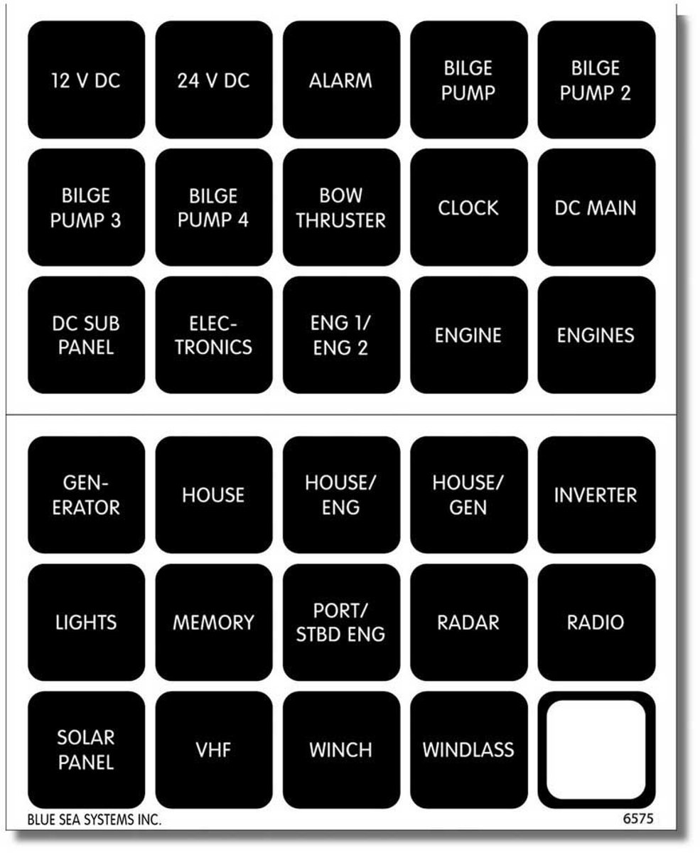 Schakelpaneel labels/stickers (30 labels) (BS4218)